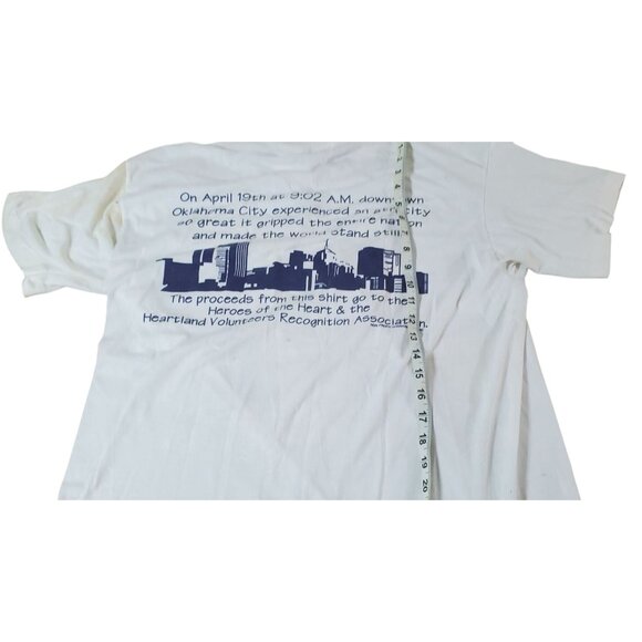 Vintage 1995 Oklahoma City Memorial T-Shirt Large By Fruit Of The Loom Cotton Si - Picture 7 of 9